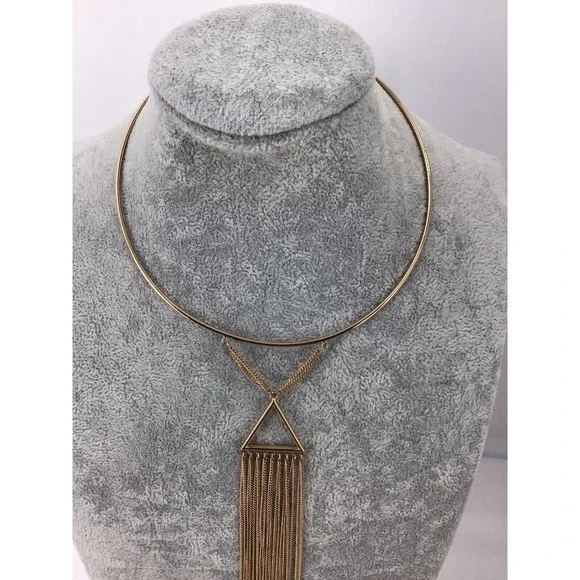 Iandry Fashion Matchstick Collar Necklace Gold Tone - Picture 9 of 10